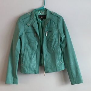 Bernardo | Teal Leather Jacket